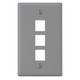 Classic 3 Ports Faceplate for EZ®/HD Style in Single Gang - Gray - IC107F03GY Classic 3 Ports Faceplate for EZ®/HD Style in Single Gang - Gray - IC107F03GY